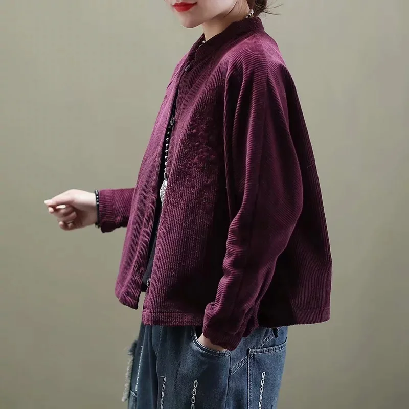 Женская Вельветовая куртка Max LuLu повседневная в стиле оверсайз китайском с