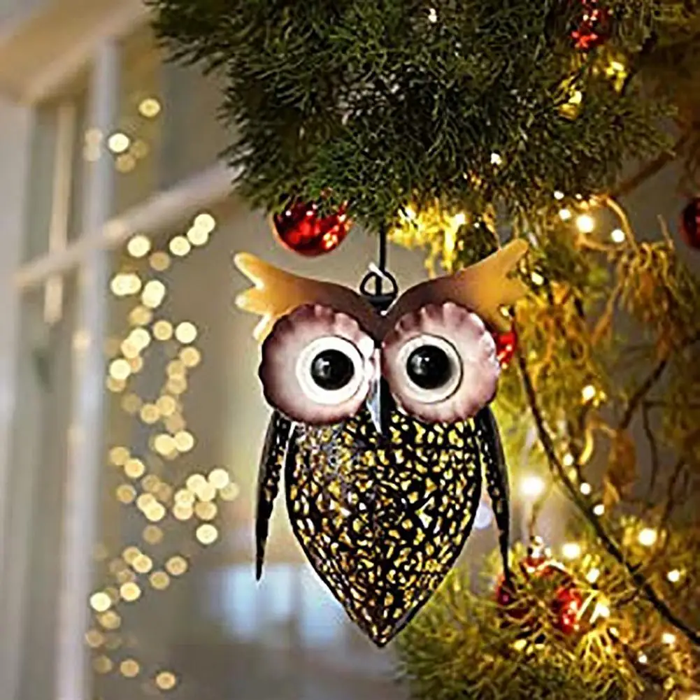 

Hot Sales!!Lantern Light Delicate Solar-powered Illumination Hollow Owl Shape Waterproof LED Hanging Lamp for Garden