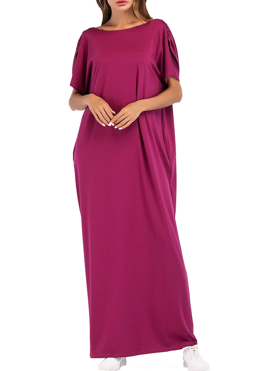 Мусульманское платье Мусульманская одежда с бантом Однотонный марокканский