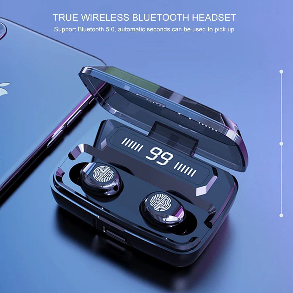 TWS F9 беспроводной Bluetooth 5,0 наушники Глобальная Беспроводная гарнитура светодиодный дисплей с 3500 мАч power Bank с микрофоном PK GT1 i20000