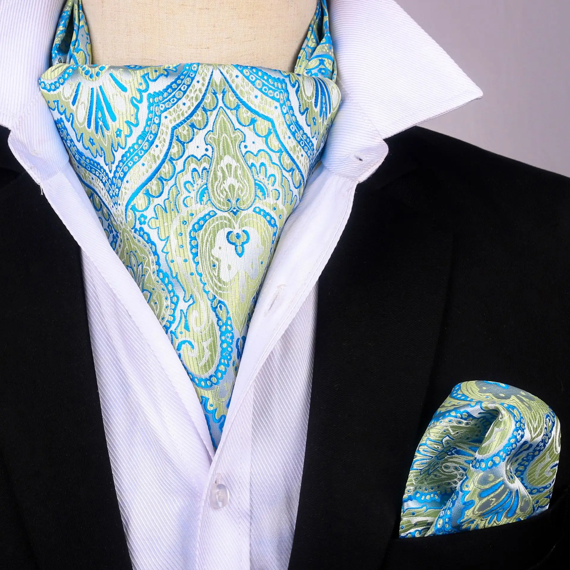 

Мужской брикет 14,5 см, мужской галстук, галстук, носовой платок, цветочный рисунок Пейсли, карманный квадратный набор для свадебной вечеринк...