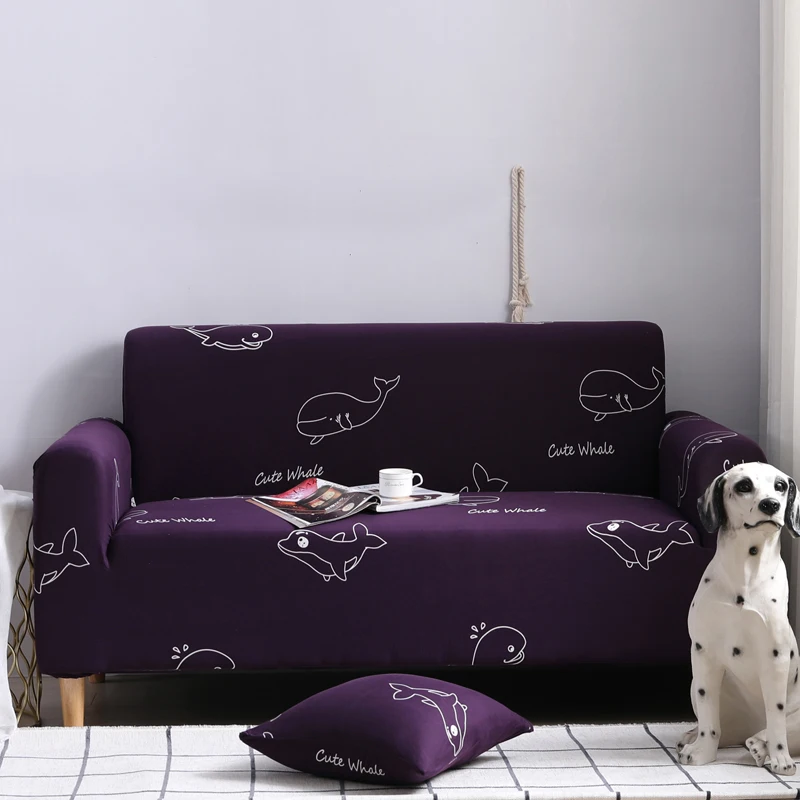 С принтом &quotКит&quot роскоши и элегантности стрейч секционный диван набор для