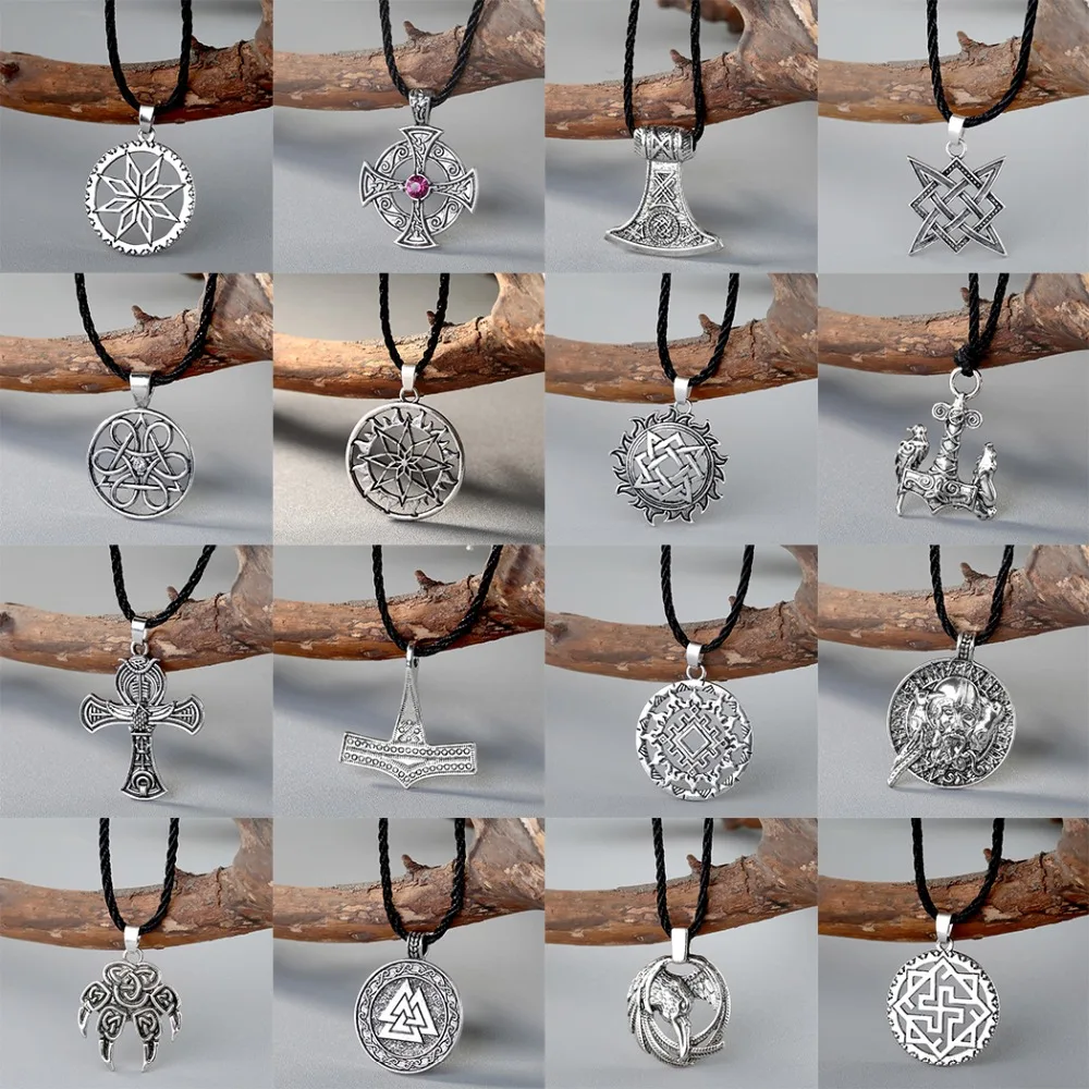 QIAMNI Punk ожерелье в славянском стиле винтажный подарок для женщин и мужчин