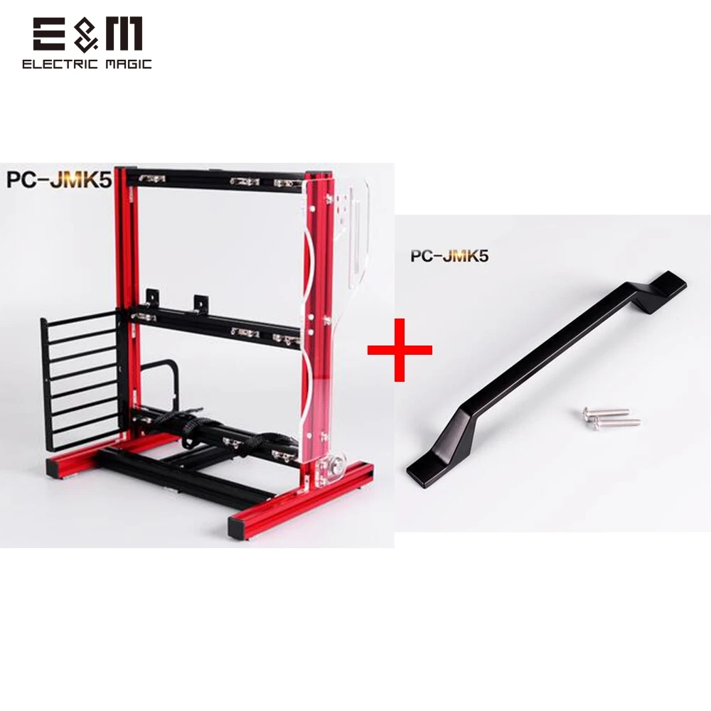 Red case with Handle Портативный вертикальный ПК тестовый стенд открытая рамка компьютерная подставка CaseDIY мод материнская плата по стандарту ATX M-ATX ITX Chassic ручная видеокарта - Цвет: Red case with Handle