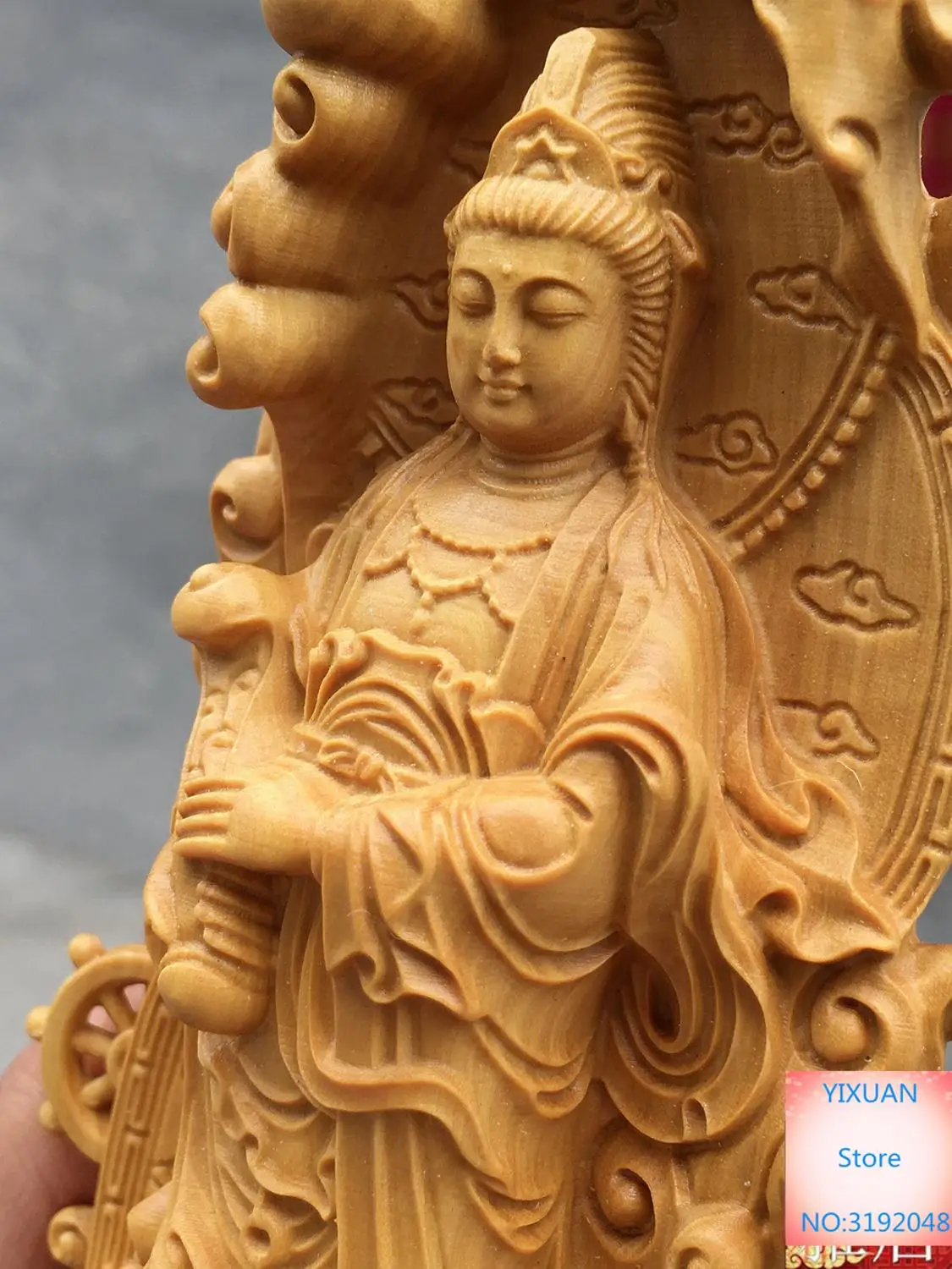 Новый Малый листья из коробки Ruyi Guanyin Bodhisattva резьба по дереву ручная работа фэншуй
