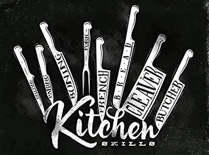 

Metal Sign Cooking Knives Vintage Metal Sign Retro Plaque Home Bar Kitchen Chef Art