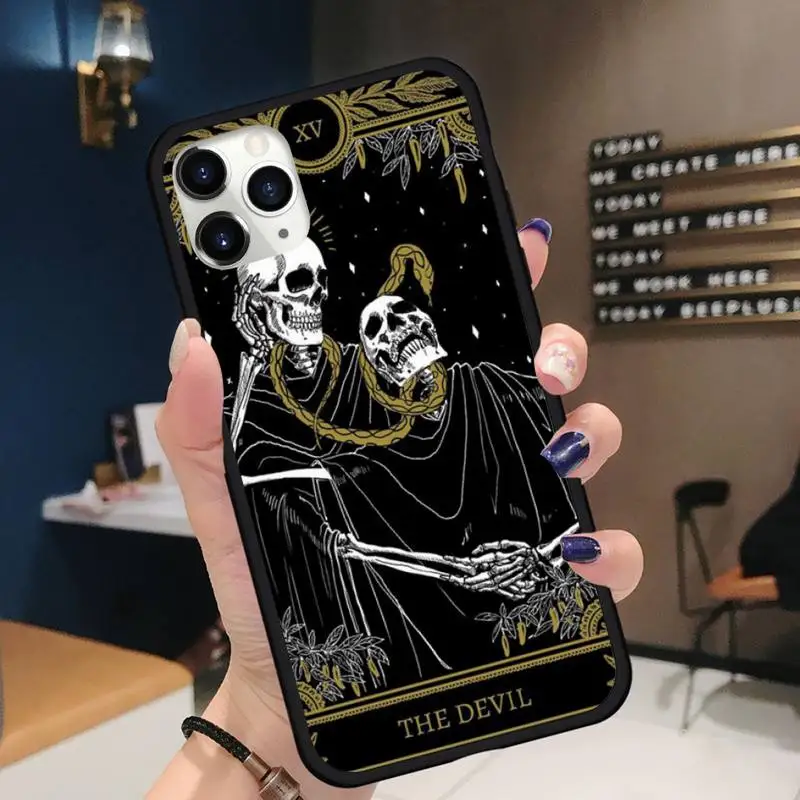 

skull Tarot Phone Case for iPhone 11 12 pro XS MAX 8 7 6 6S Plus X 5S SE 2020 XR mini Funda
