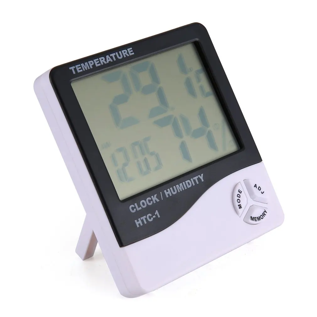 thermohygrometer single temperature large screen household electronic thermohygrometer with alarm clock free global shipping
