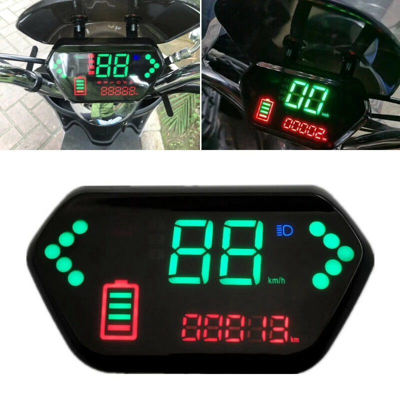 

Одометр для мотоцикла 48 В/60 в, цифровой тахометр с ЖК-дисплеем, спидометр для электрического мотоцикла