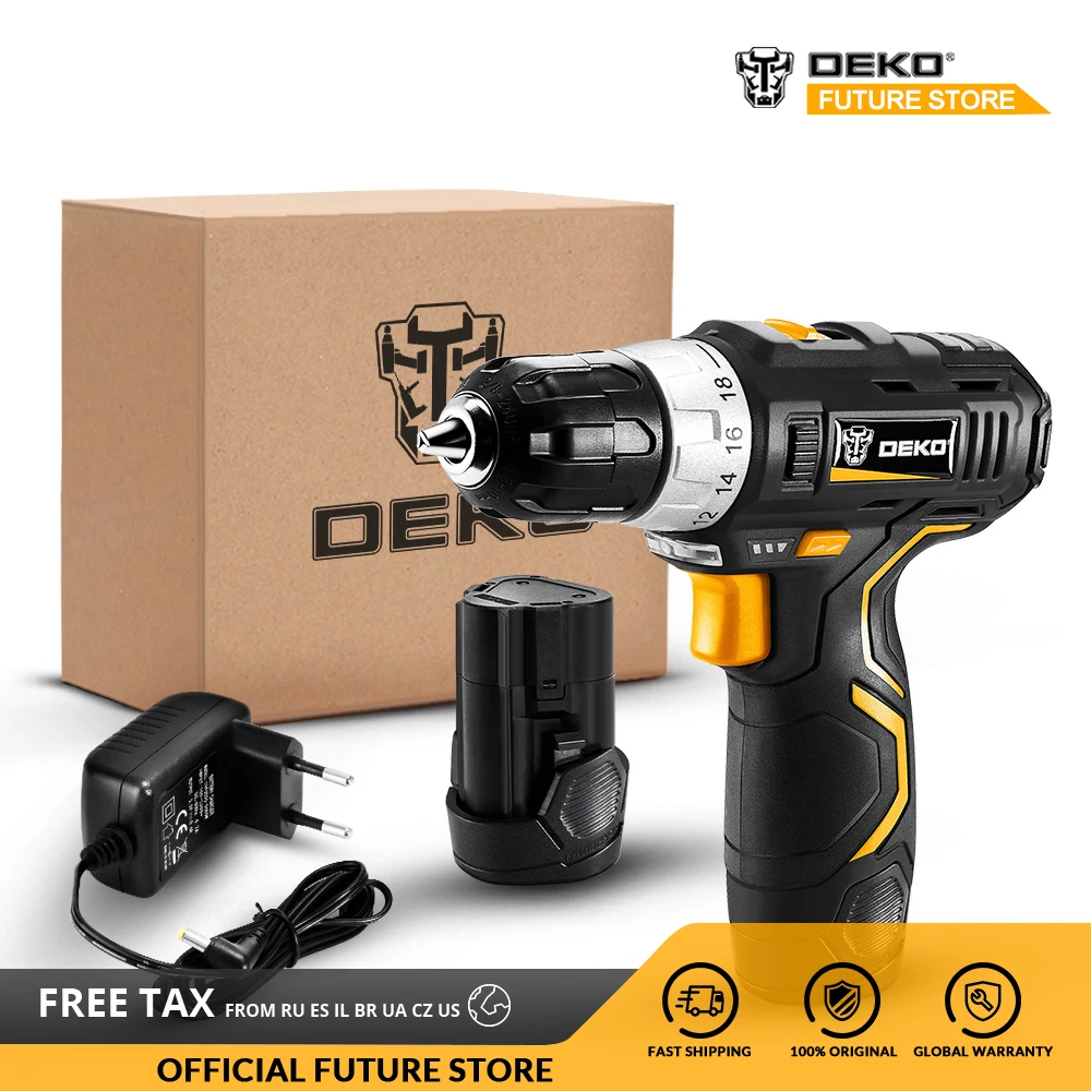DEKO GCD12DU3 12V MAX Аккумуляторная дрель электрическая отвертка литий ионный мини