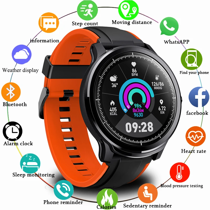 

LIGE New health smart watch Waterproof sport For iPhone Call message reminder smartwatch Fitness tracker Pedometer men women kid