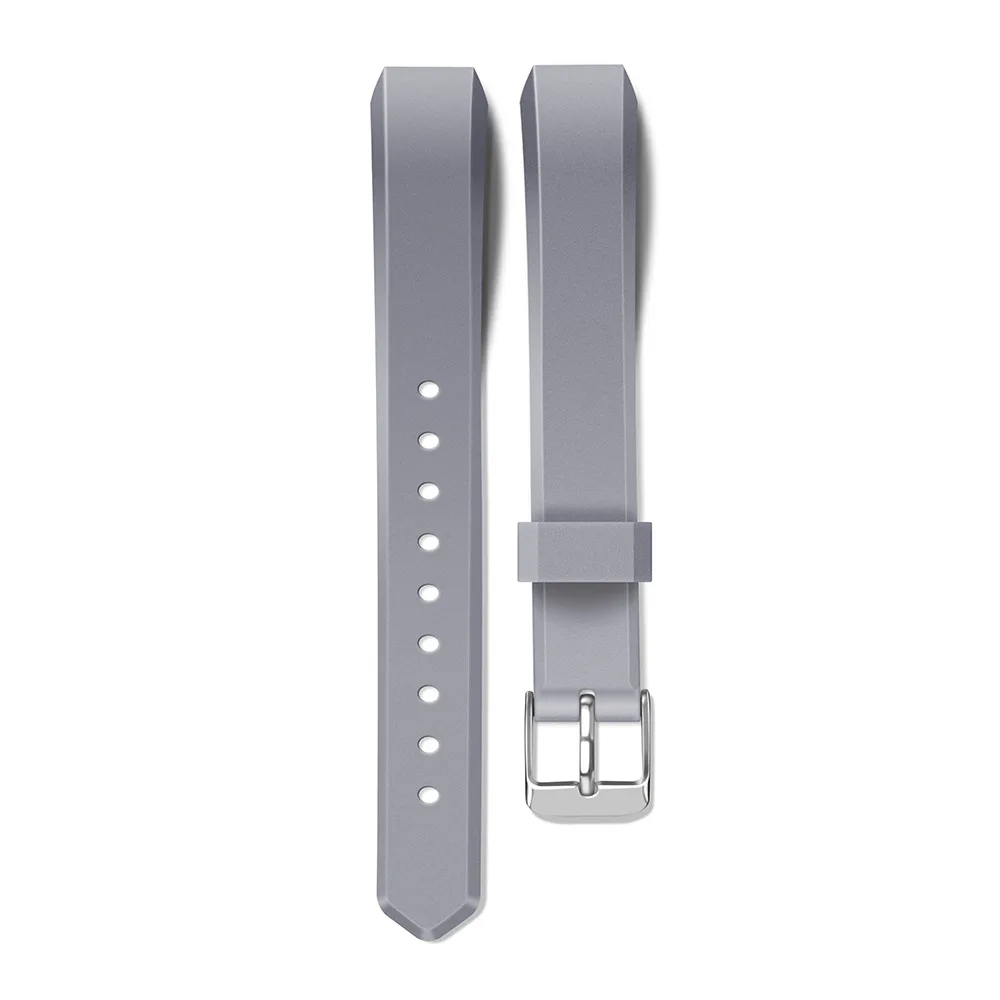 Серый Ультра гладкий силиконовый ремешок для часов Fitbit часы Alta Ремешок Для Fitbit Alta HR Браслет замена спортивный ремень Блестящий Браслет - Цвет ремешка: Серый