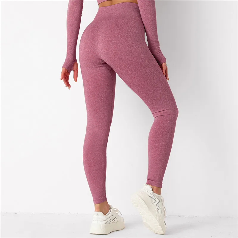 

Women Gym Fitness Vital Training Running Yoga Pants Workout High Waist Leggings Elastic Bottoms Push Up Athletic Wear Peach Hip