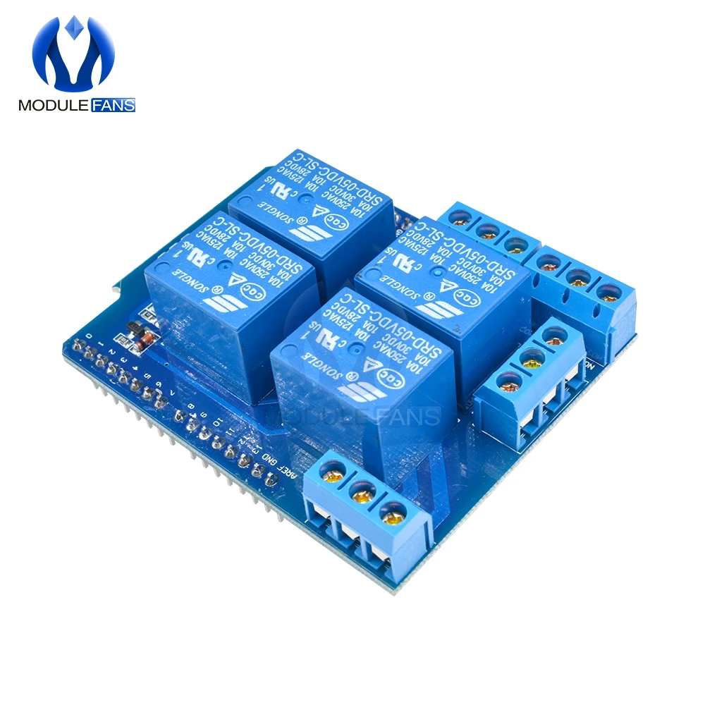5 В 4 канала канальное реле Swtich Shield V2.0 плата Расширения для Arduino UNO R3 модуль