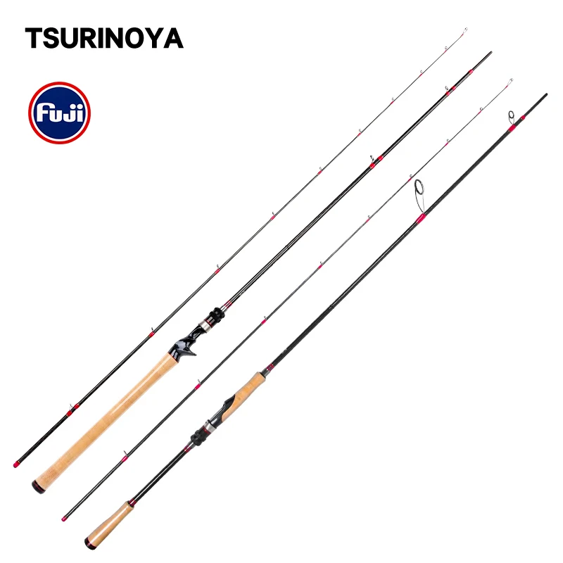 

TSURINOYA Fishing Rod DEEP ATTACK X-CROSS Carbon Belt High Quality Bass Rod 2.47m 2.28m M ML Power Baitcasting Spinning Lure Rod