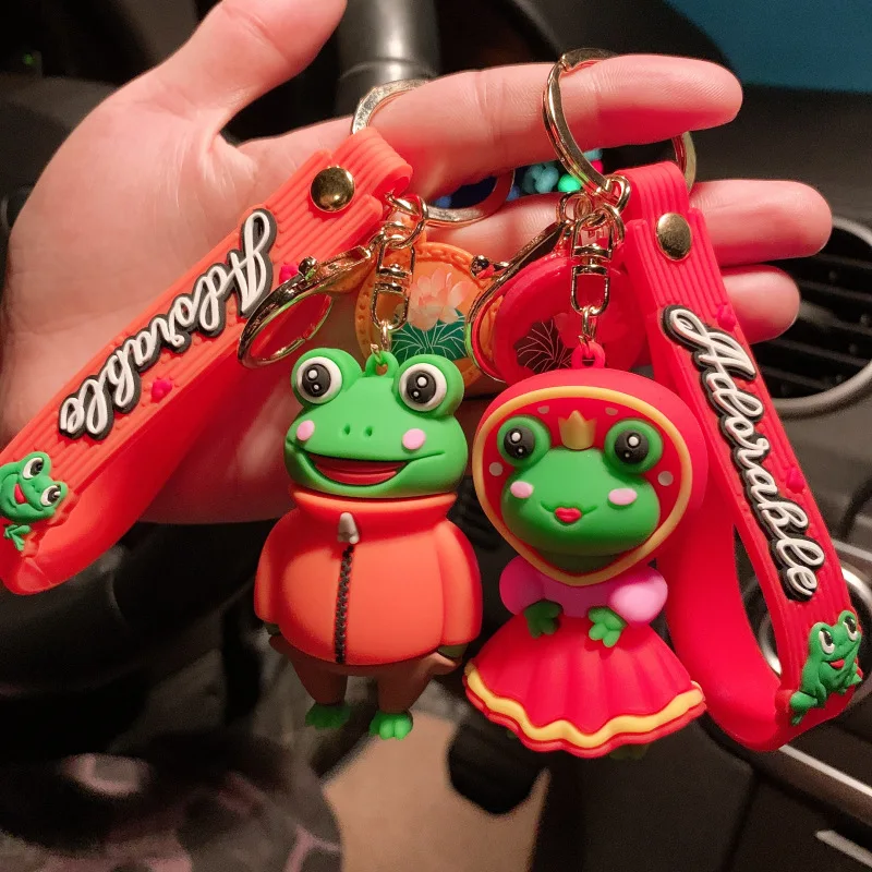 Новые модные мультяшные свадебные брелоки лягушка принц креативные силиконовые