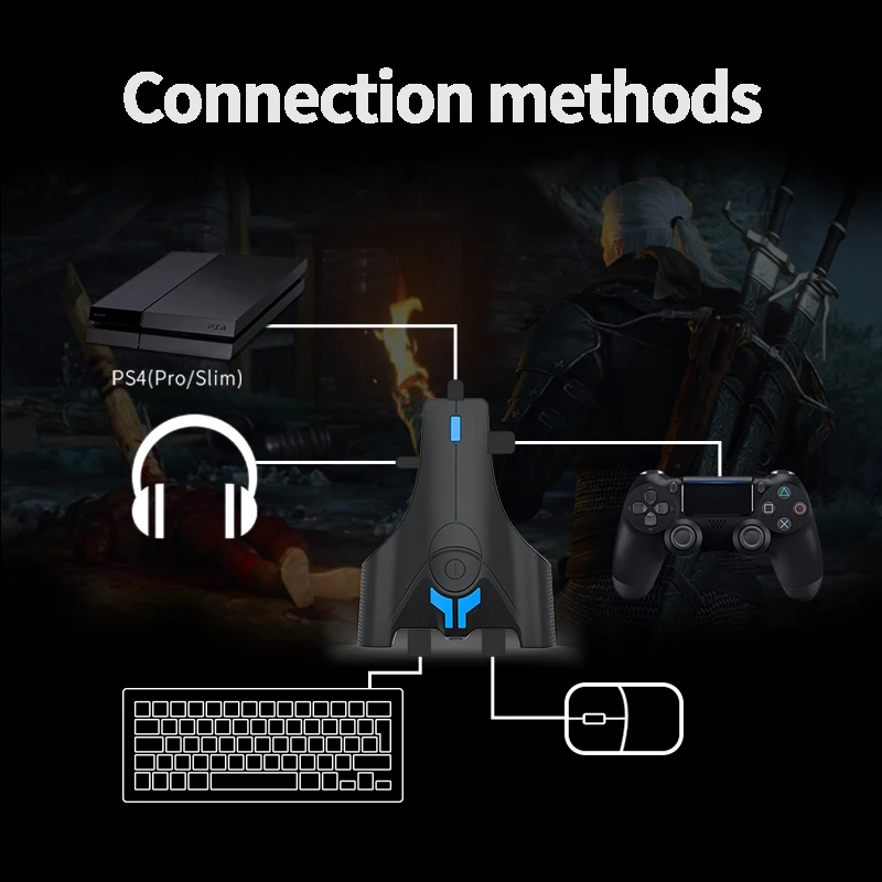 Клавиатура и переходник для мыши конвертер с 3 5 мм микрофоном Nintendo Switch / PS4 One PS3