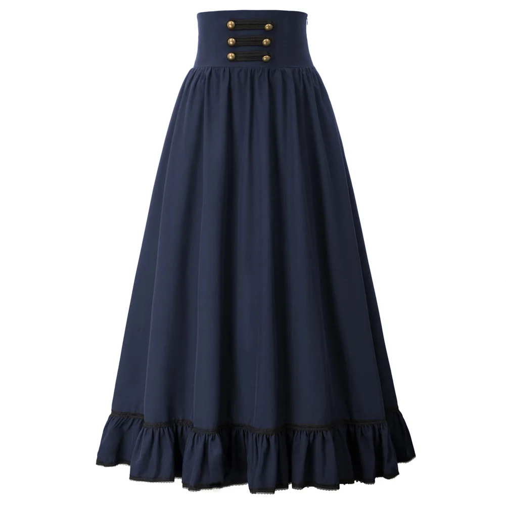 Женская юбка летняя одежда готическая макси с высокой талией плиссированная