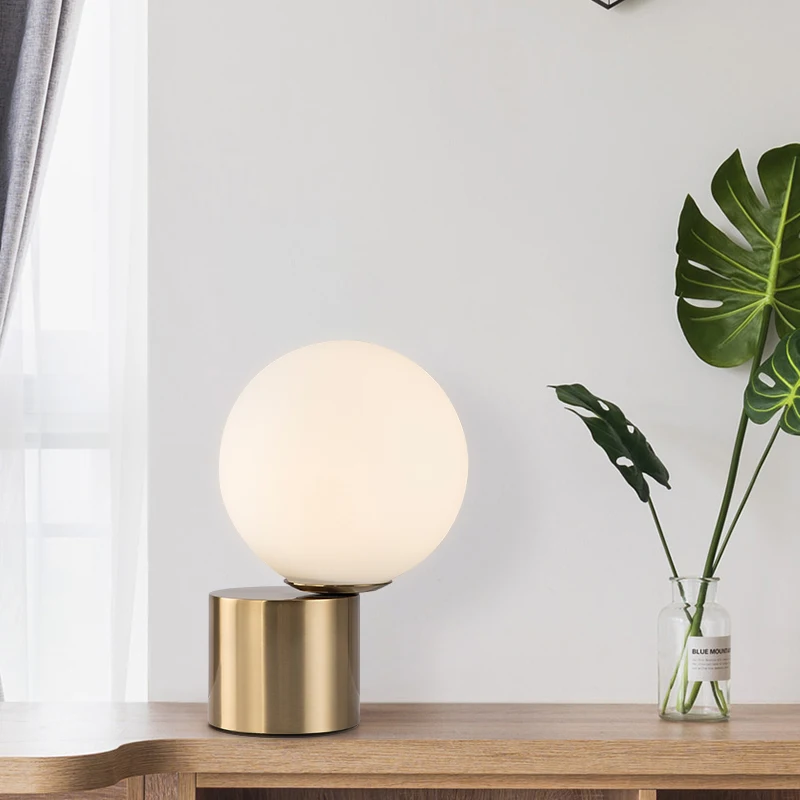 Современная Скандинавская настольная лампа в стиле ретро из медного стекла