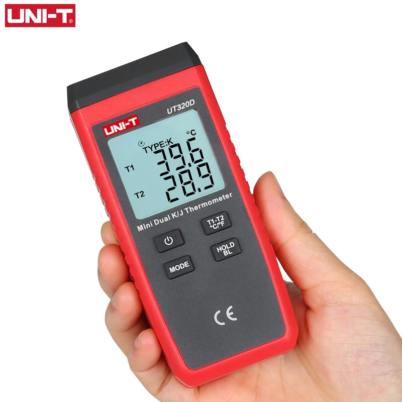 UNI T Термометр Mini Contact термоdual двухканальный K/J UT320D данные термопары для
