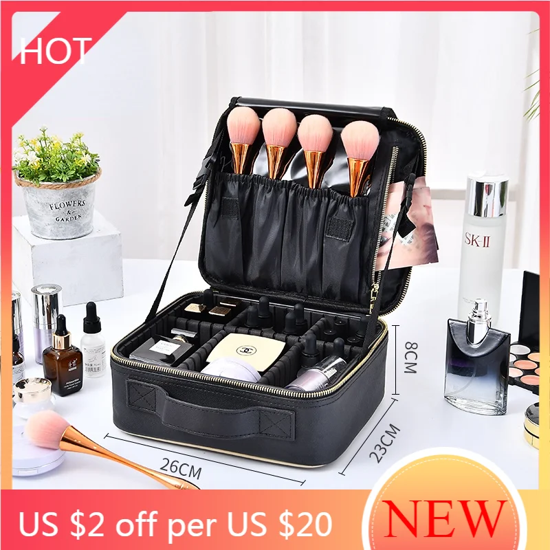 

Black Zipper Storage Bags Organizer Suitcase Clothes Makeup Organizers Big Cosmetic Bags Makeup Embalagem Bag Accessories AG50SN
