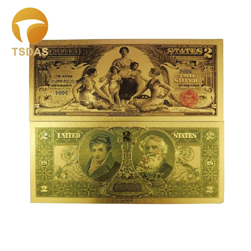 Американская золотая фольга для банкнот 1896 года 24k стандартные банкноты на 2