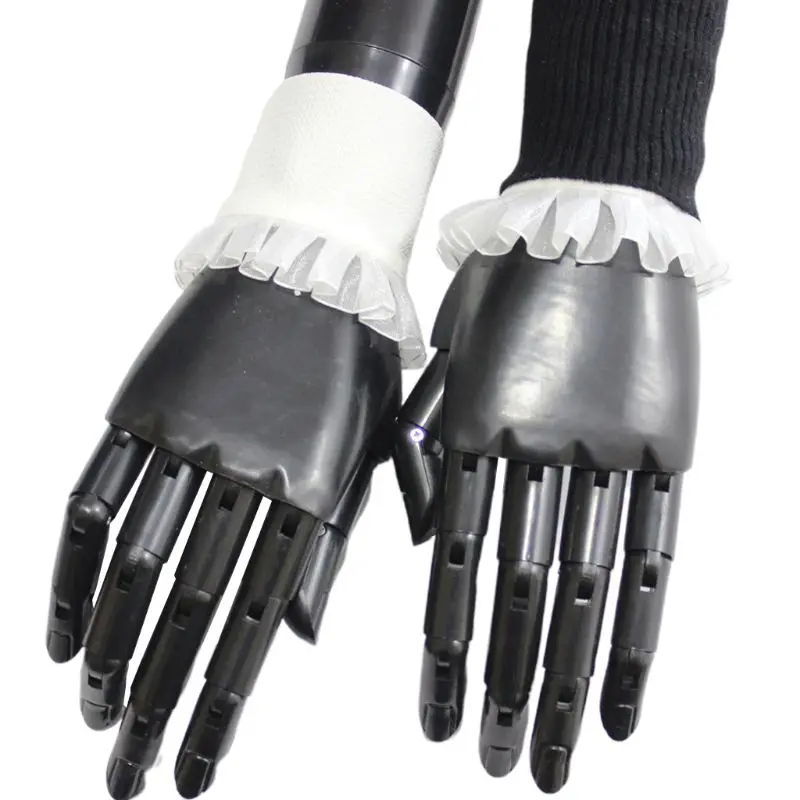 1 пара плиссированные оборки расклешенные Поддельные рукава шифон Кружева