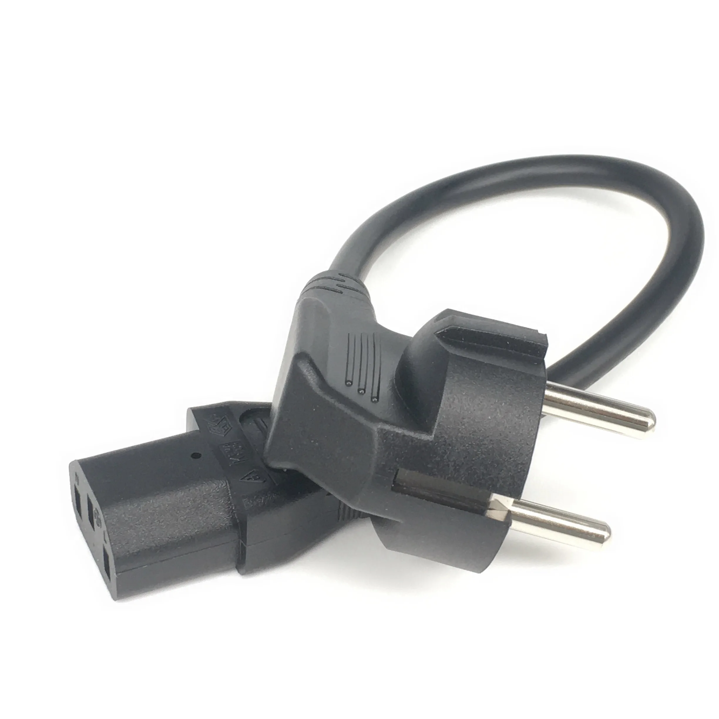 CEE7/7 к IEC C13 шнуры питания 10A/16A 250 В H05VV-F 0 75 мм кабель короткий силовой провод Schuko to