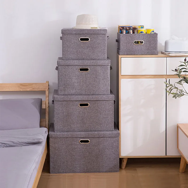 Складная Большая коробка для хранения из хлопка и льна детская игрушка