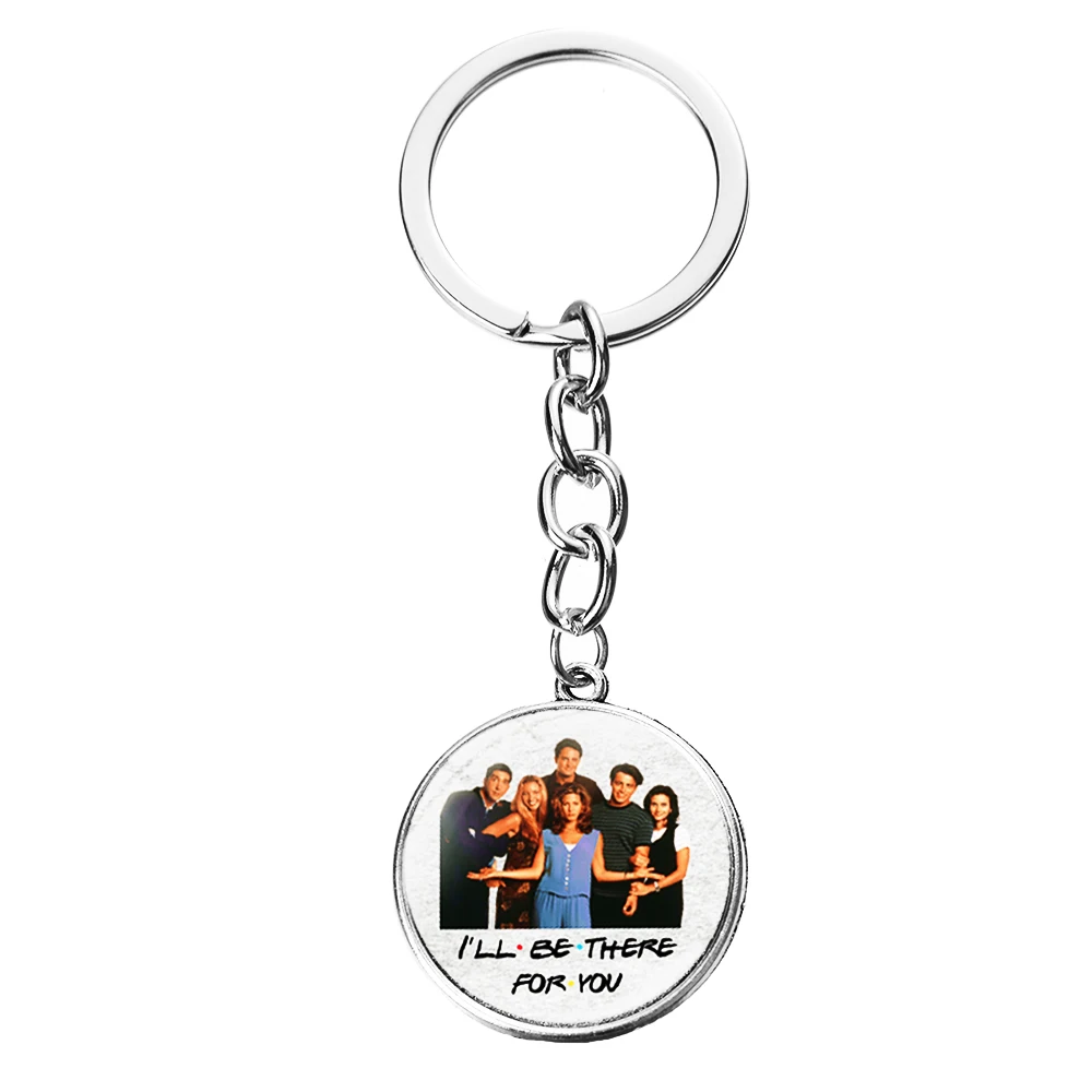 Style 18 SONGDA Newest Friends TV Show Keychain 25th Anniversary Series Cartoon Fun Pattern Glass Dome Pendant Key Chain for Good Friend - Цвет: Style 18