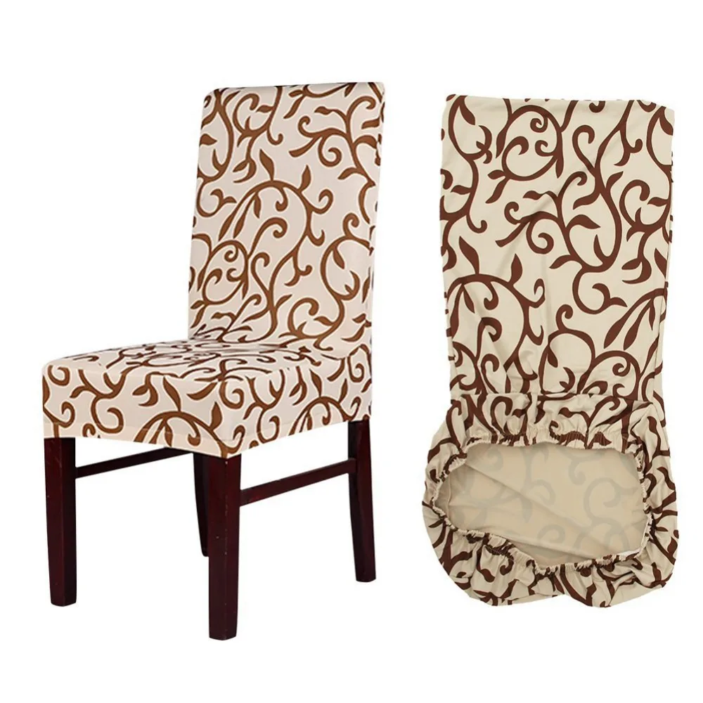 

Fashion Flower Printing Removable Chair Cover Big Elastic Slipcover Modern Kitchen Seat Case Stretch Chair Cover For Banquet