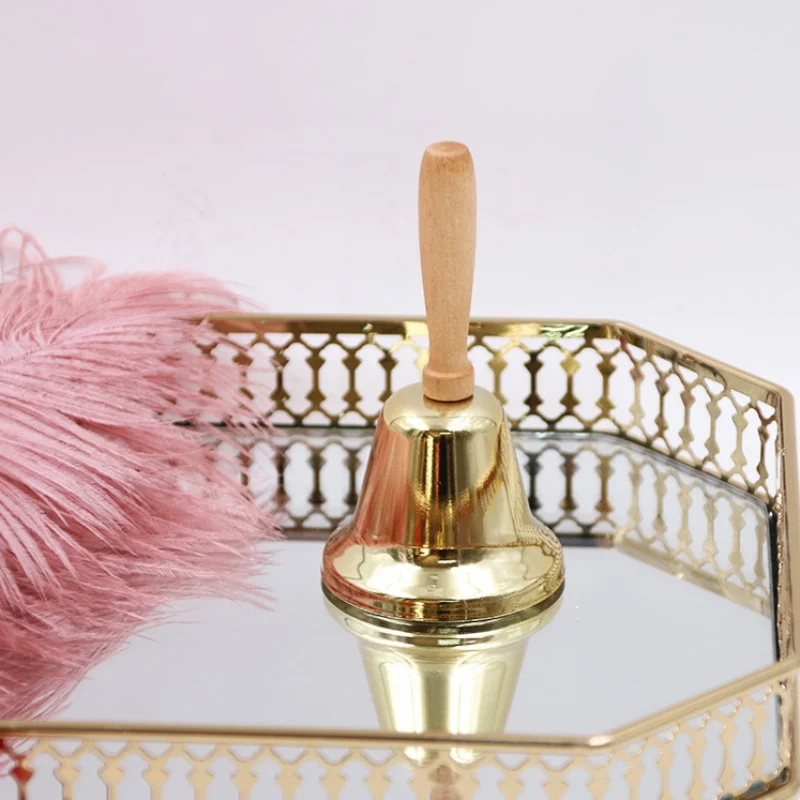 Рождественские колокольчики с деревянной ручкой медный Колокольчик для ужина