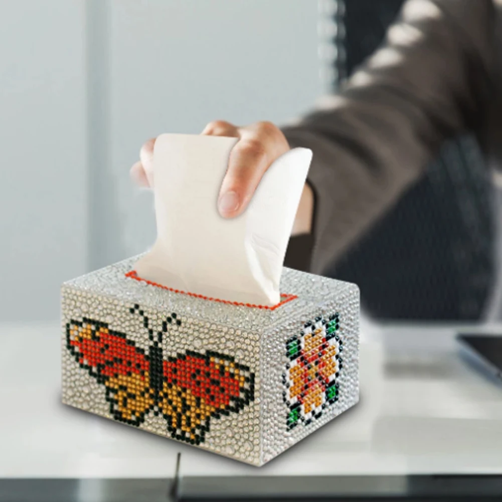 

DIY Diamond Painting Tissue Box Home 3D Handmade Art Cosmetic Tissue Dispenser Children's Cartoon Desktop Decor Craft