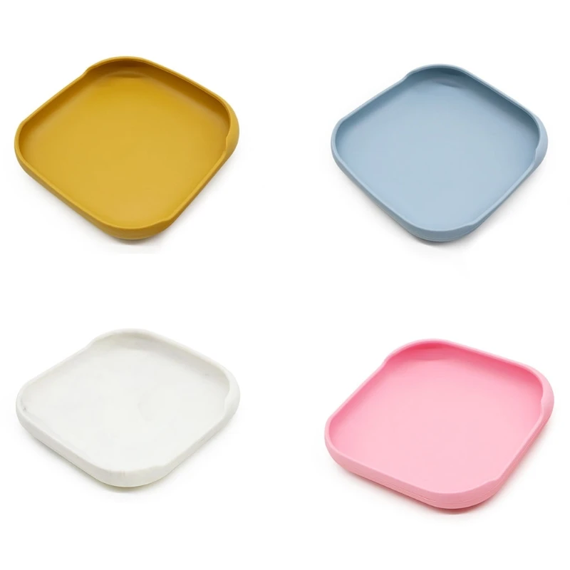 

Baby Suction Cup Bowl Dinner Plate Infants Learning Feeding Dish Non-toxic BPA-Free Silicone Solid Color Bowl