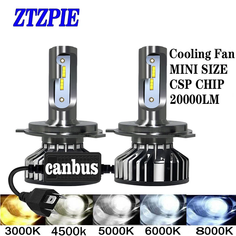 ZTZPIE 20000LM 4500K 6000K 8000K 3000K HB3 HB4 9005 9006 H3 H1 H8 H7 H4 H11 H9 9012 Turbo Canbus Светодиодные Автомобильные
