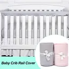 Хлопковая защита для детской кроватки из трех предметов, поручни для защиты от укусов, однотонные поручни для кровати, товары для безопасности детей