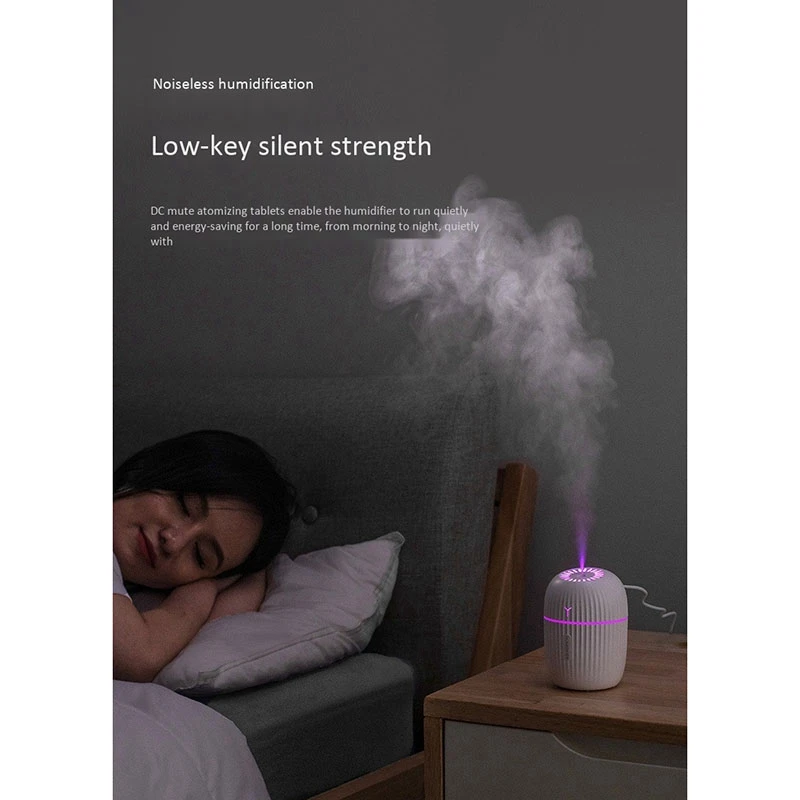 

200ML Mini Air Humidifier Aroma Essential Oil Diffuser for Home Car USB with LED Night Lamp Bass Humidification