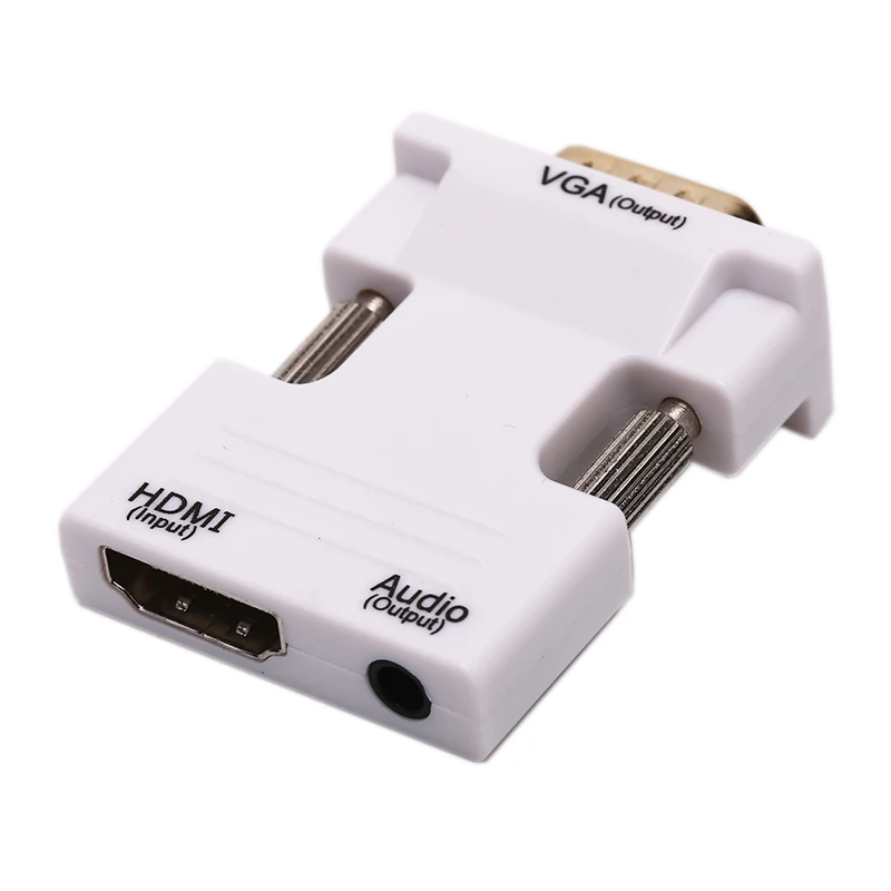 Адаптер VGA HDMI совместимый преобразователь Аудио и видеосигнала Full HD 1080P для