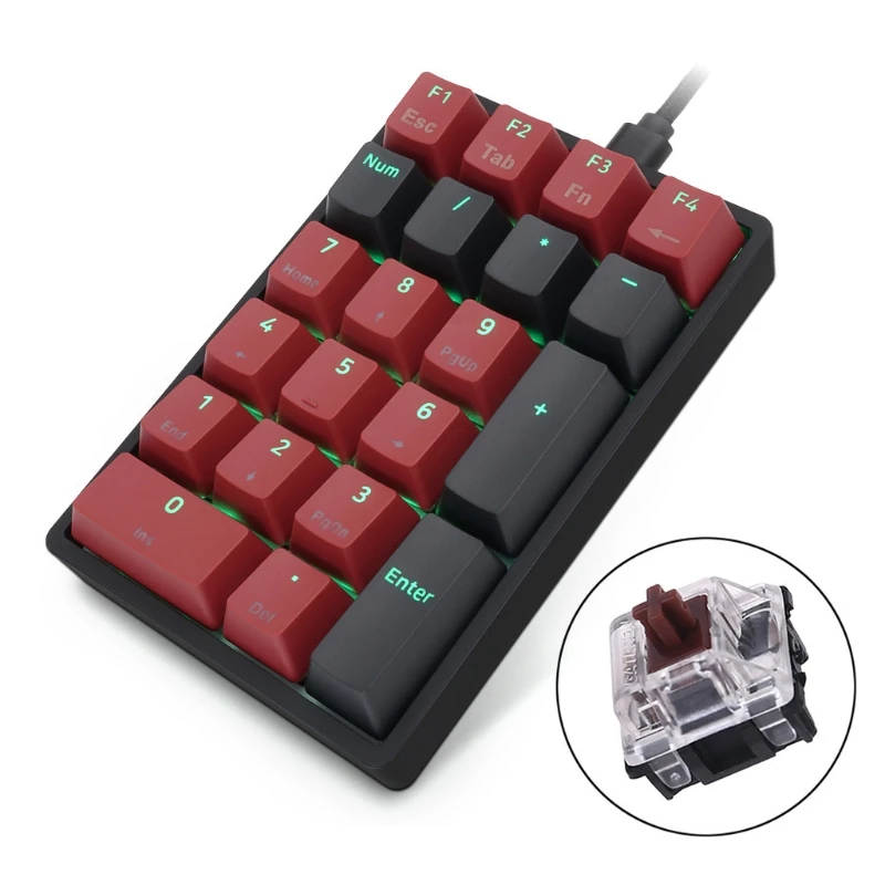 SK21 Hot Swappable Numpad PBT Keycaps RGB Backlit Type-C Fully Programmable Gateron Optical switch images - 6