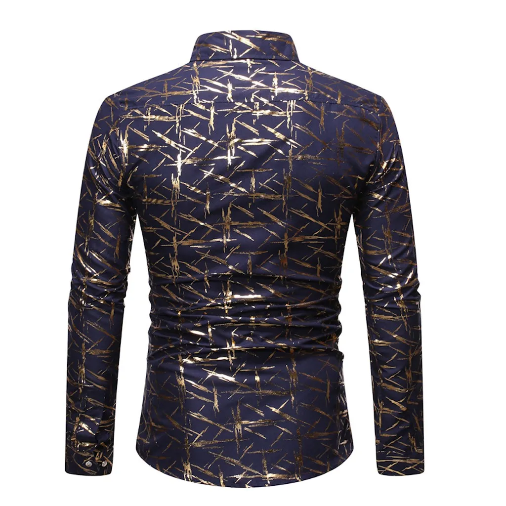 SAGACE роскошная высококачественная мужская позолоченная рубашка на пуговицах с