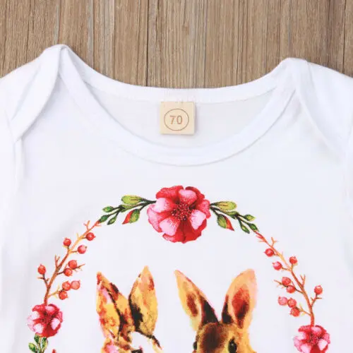 Топы с кроликом для новорожденных девочек комбинезон юбка-пачка комплект одежды