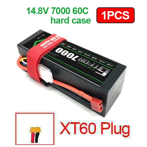 1PCS XT60 Plug DXF Батарея lipo 4S 2s 7,4 v 14,8 V 5200 мА/ч, 7000 mah литий-полимерный Батарея для RC Батарея LiPo 45c 60C для RC Buggy Crawler Monster Truck - Цвет: 1PCS XT60 Plug