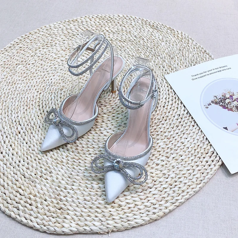 

Clear Heels Buckle Strap Beige Heeled Sandals Women's Low Shoes All-Match Med Cat Black High Low-heeled Girls Stiletto Medium Fa