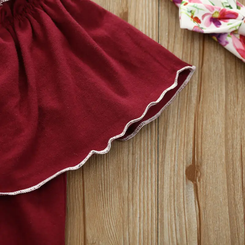 

Goocheer Girl Clothes Baby Girl Ruffle Romper Bodysuit+Floral Print Shorts+Headband 3pcs Outfits 0-18M