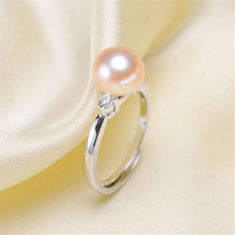 Перламутровое кольцо модное регулируемый размер 925 серебряное ювелирное изделие