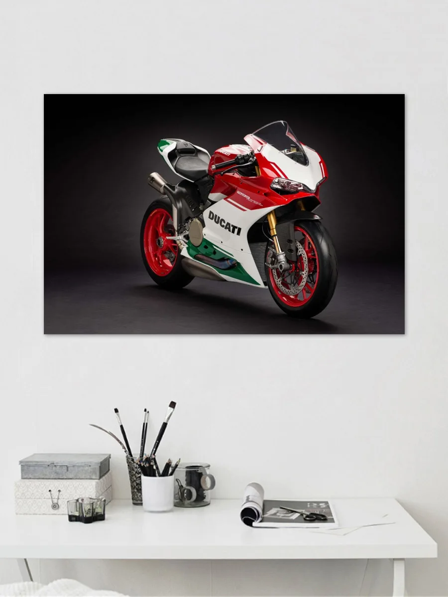 Крутой мотоцикл panigale r гоночный велосипед последнее издание ткань фотография