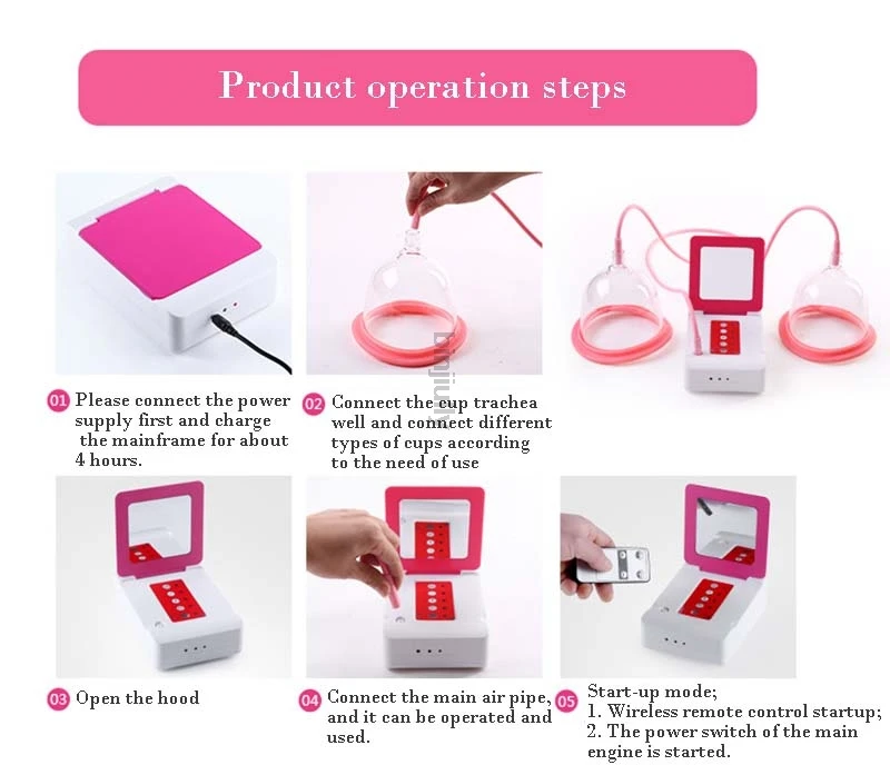 2 Размеры грудной массажер Электрический вакуумный чашки для увеличения груди