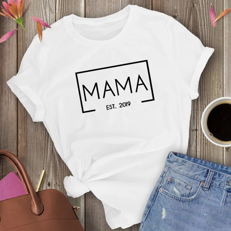 Женская Винтажная футболка с надписью на возраст мамы 2019|Футболки| |