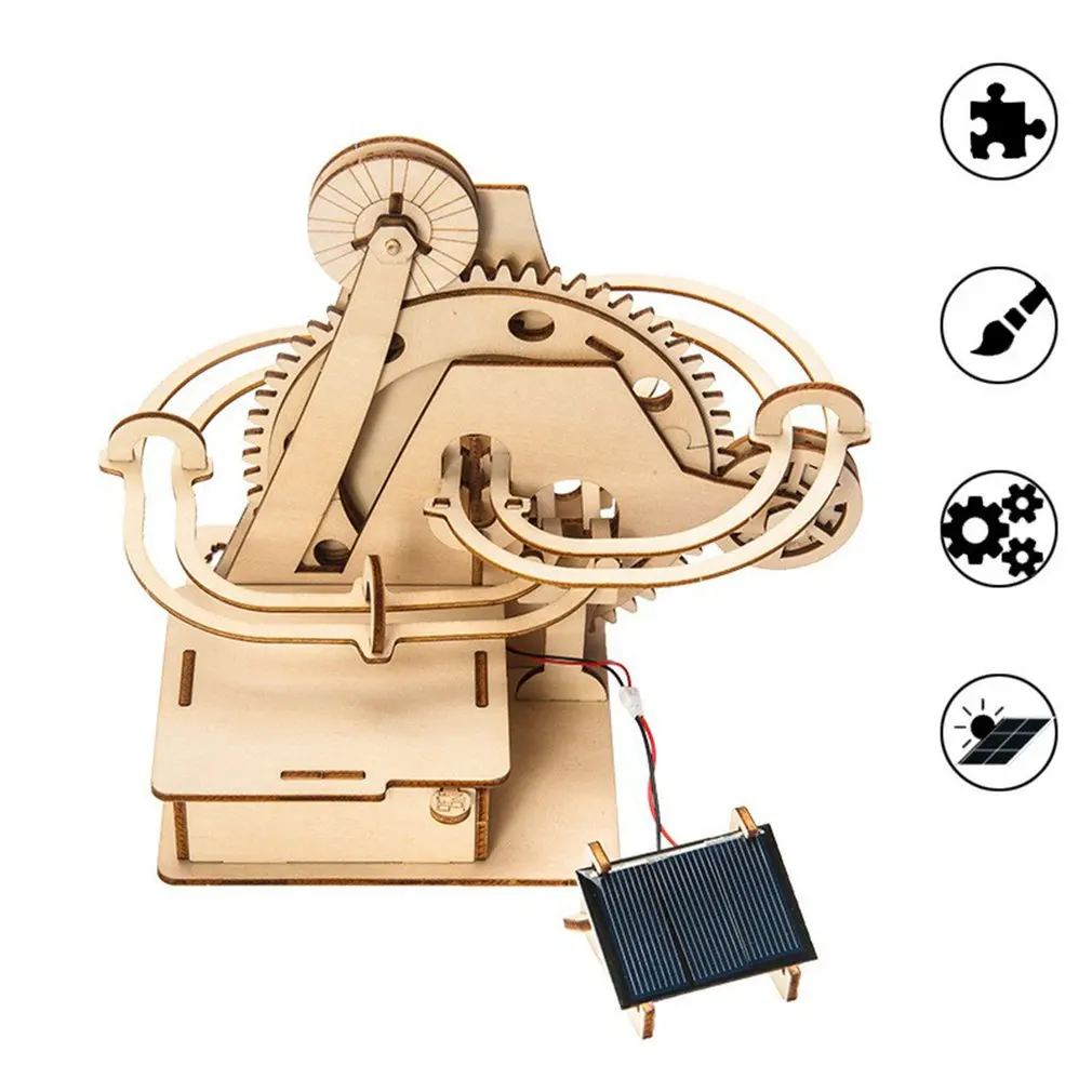 

Наборы Marble Run, механическая научная Механическая шестерня, «сделай сам», на солнечной батарее, деревянная модель, сборная игрушка, подарок д...