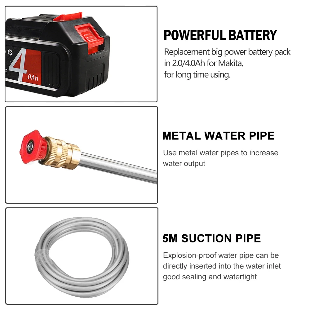 Продажа Мойка высокого давления для Makita, портативная беспроводная мойка 18 в, 20 в, 30 бар